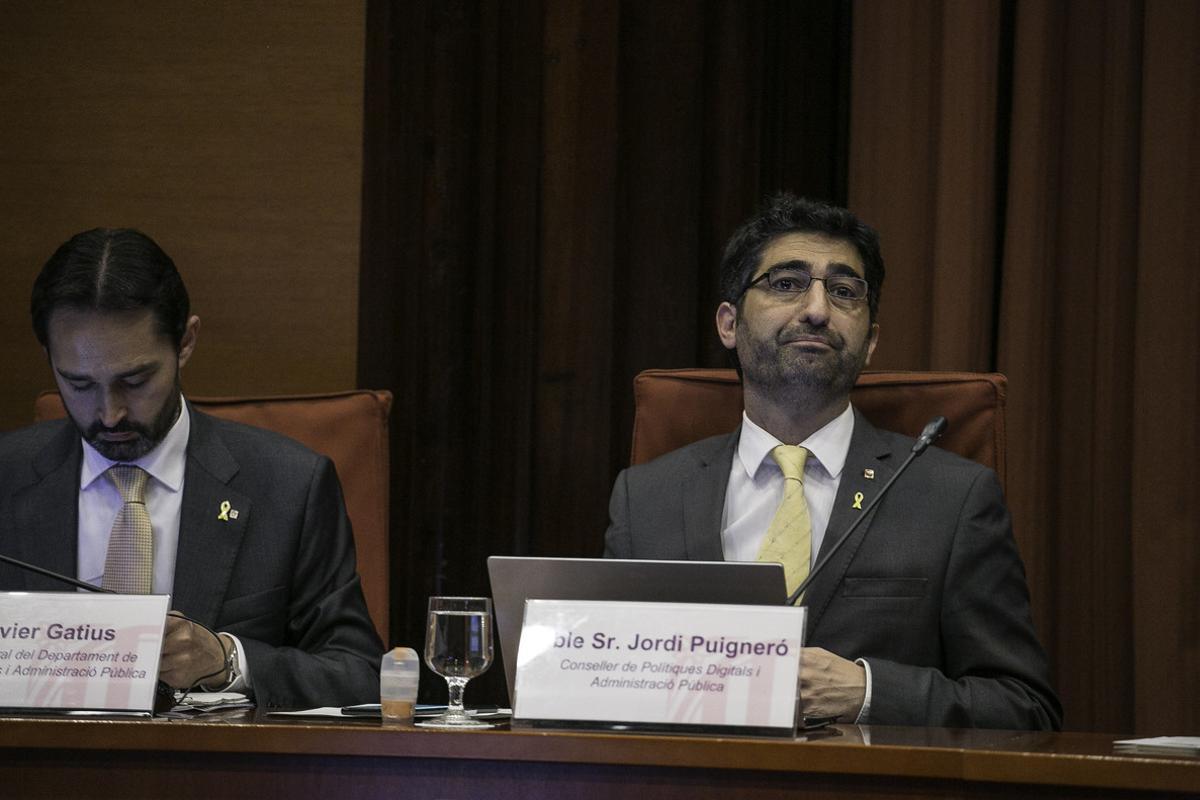 Jordi Puigneró, en la comparecencia ante el Parlament. 