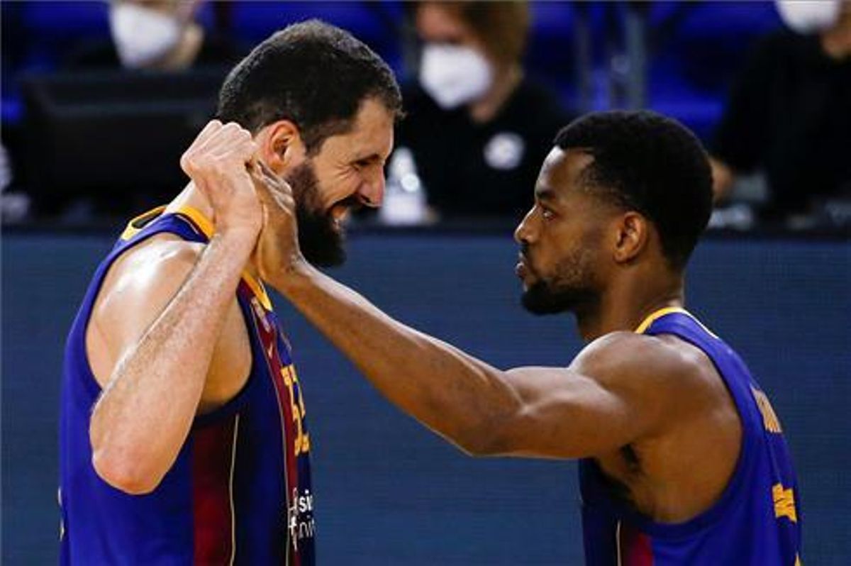 Mirotic y Higgins, dos de los referentes del Barça cara a los cruces europeoss. Mirotic y Higgins, dos de los referentes del Barça cara a los cruces europeoss.