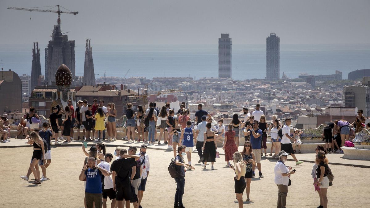 Visitantes en el parque Güell, la semana pasada. Visitantes en el parque Güell, la semana pasada.