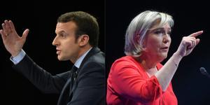 Emmanuel Macron y Marine Le Pen. AFP