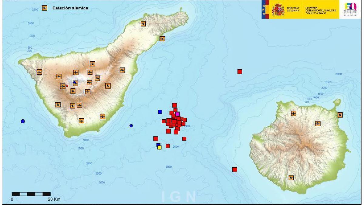 Detectan 37 terremotos en tres horas entre Tenerife y Gran Canaria