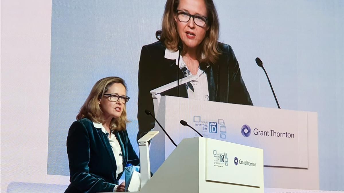 La vicepresidenta económica del Gobierno, Nadia Calviño, durante su participación en el Spain Investors Day. La vicepresidenta económica del Gobierno, Nadia Calviño, durante su participación en el Spain Investors Day.