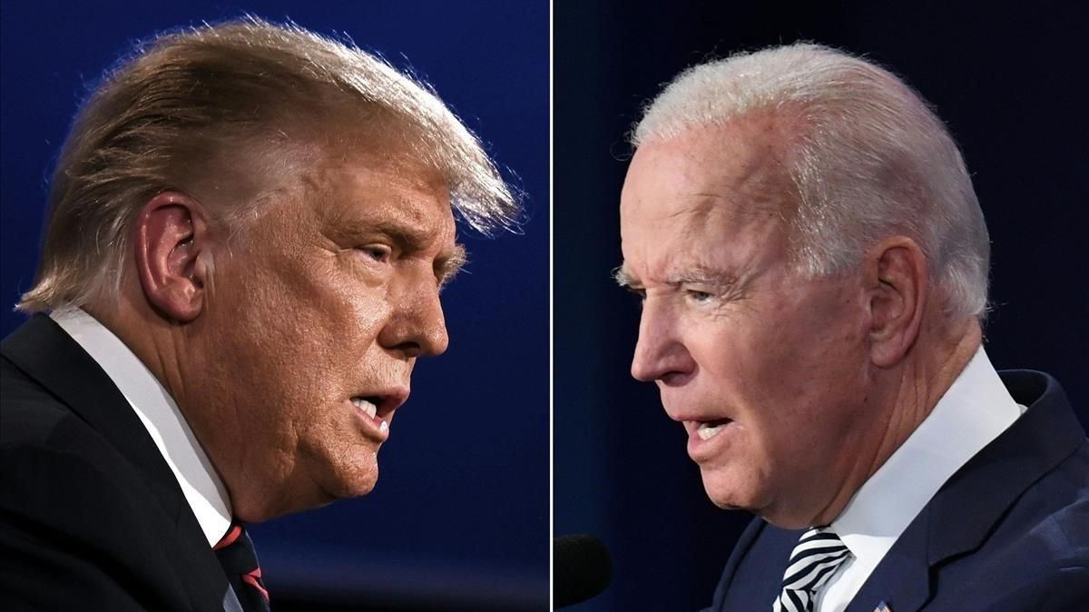 Donald Trump y Joe Biden, durante el primer debate electoral. Donald Trump y Joe Biden, durante el primer debate electoral.