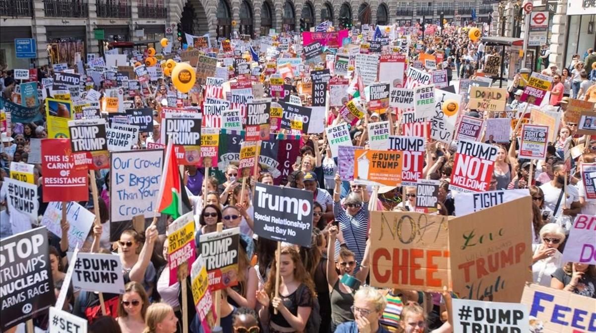 Imagen de la manifestación en Londres. Imagen de la manifestación en Londres.