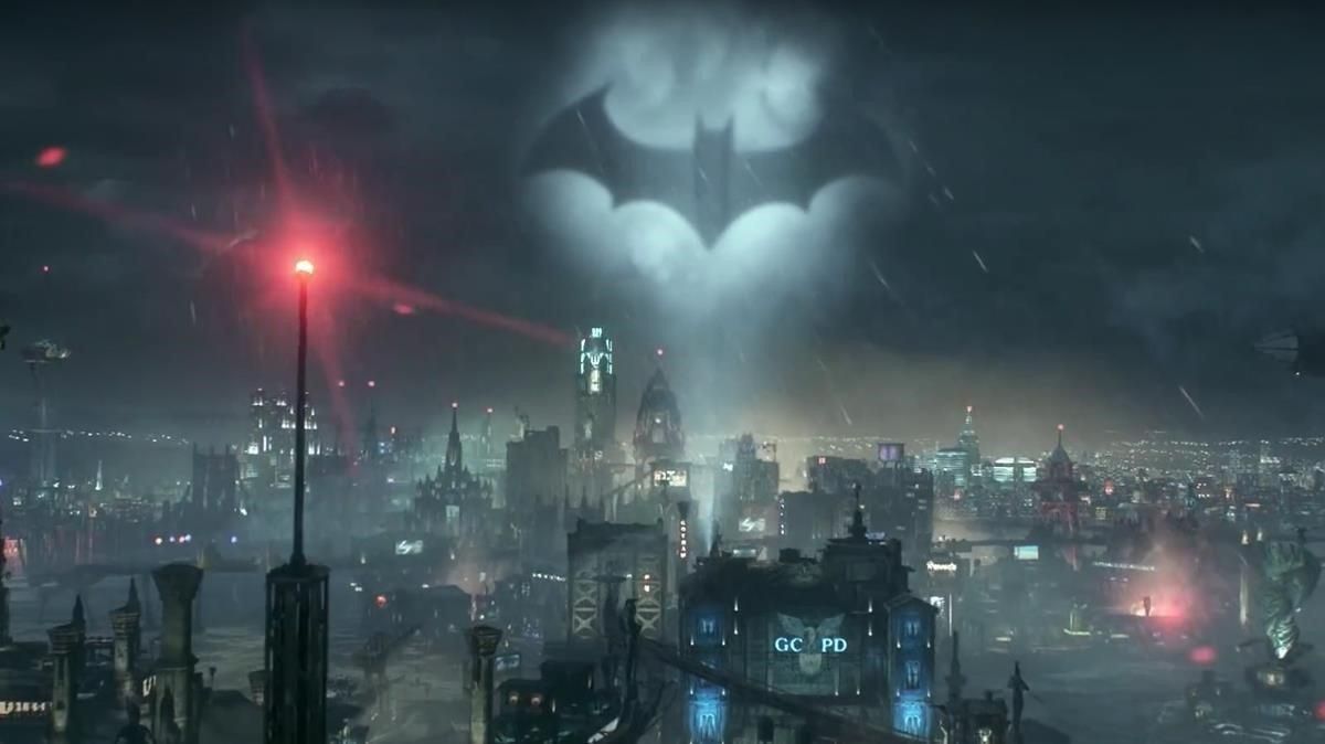 Detalle del murciélago de ’Batman’, en un videojuego del personaje de la DC Comics. Detalle del murciélago de ’Batman’, en un videojuego del personaje de la DC Comics.