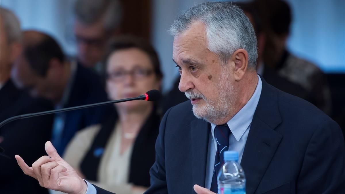 José Antonio Griñán, este miércoles, durante el juicio por el ’caso ERE’. José Antonio Griñán, este miércoles, durante el juicio por el ’caso ERE’.