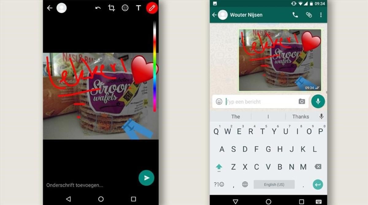 Nueva función de Whatsapp para añadir stickers y dibujar sobre fotos. Nueva función de Whatsapp para añadir stickers y dibujar sobre fotos.
