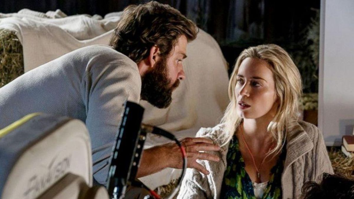 John Krasinski da instrucciones a Emily Blunt durante el rodaje. John Krasinski da instrucciones a Emily Blunt durante el rodaje.