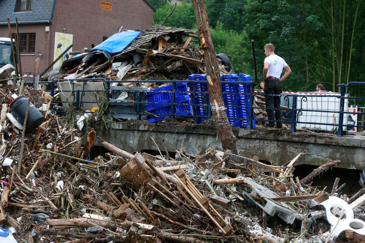 La destrucción ocasionada por las fuertes lluvias e inundaciones en la localidad de Ensival, en Bélgica. La destrucción ocasionada por las fuertes lluvias e inundaciones en la localidad de Ensival, en Bélgica.
