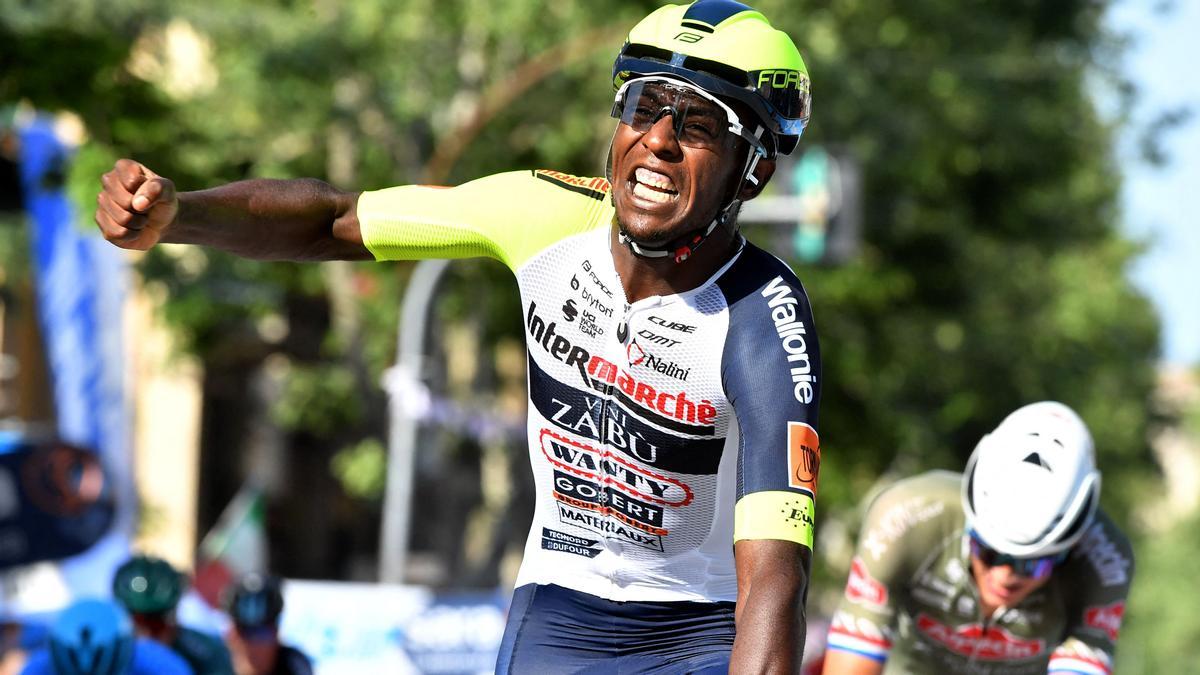 Biniam Girmay, en su victoria en el Giro.