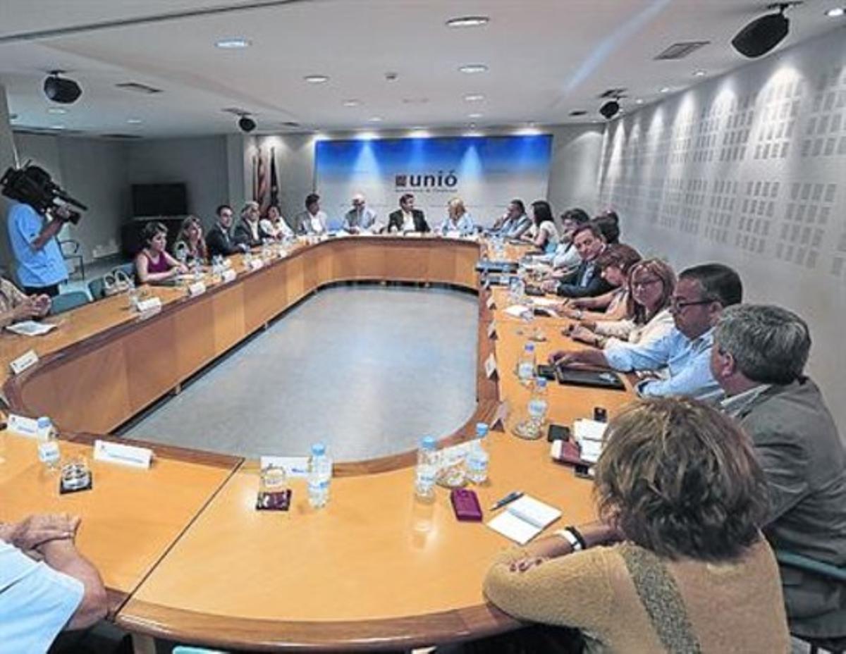 Imagen de una reunión de la ejecutiva de Unió Democràtica.