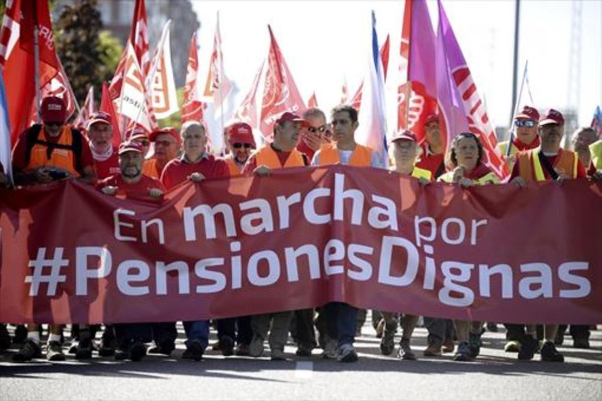 Marcha de pensionistas el pasado mes de septiembre en Madrid. Marcha de pensionistas el pasado mes de septiembre en Madrid.