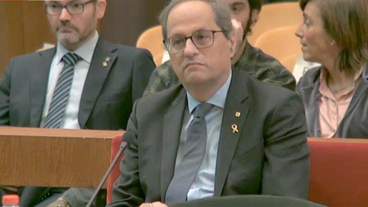 Quim Torra en el banquillo del TSJC, el pasado 18 de noviembre. Quim Torra en el banquillo del TSJC, el pasado 18 de noviembre.