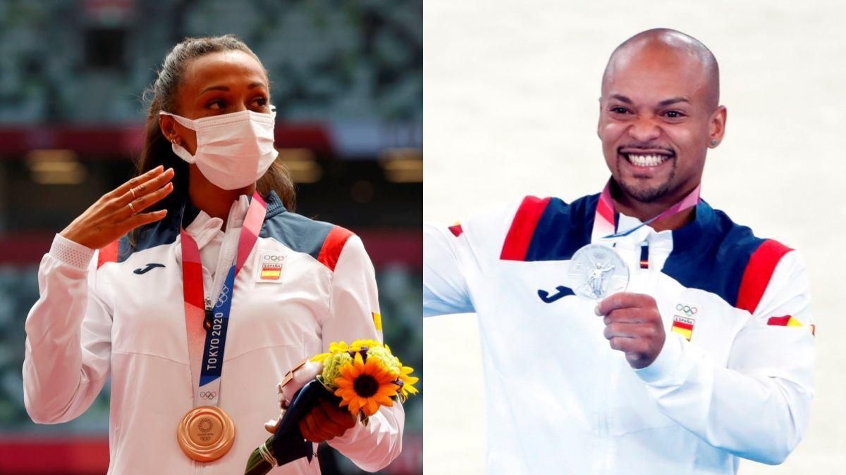 Los medallistas españoles Ana Peleteiro (izquierda) y Ray Zapata. Los medallistas españoles Ana Peleteiro (izquierda) y Ray Zapata.