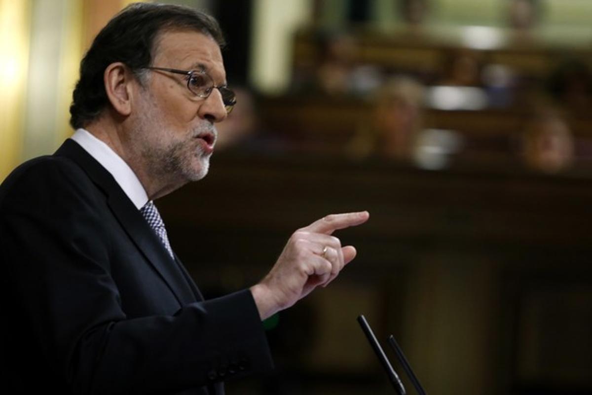 Rajoy, en un momento del debate de investidura.