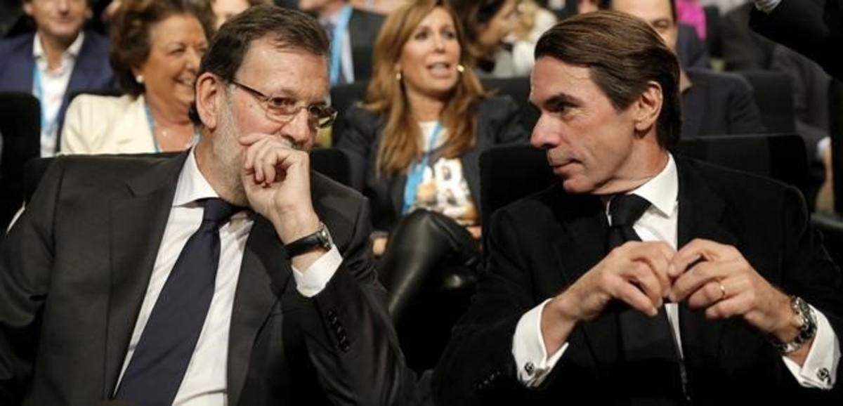 Mariano Rajoy y José María Aznar, en una imagen de la convención del PP del 2005. Mariano Rajoy y José María Aznar, en una imagen de la convención del PP del 2005.
