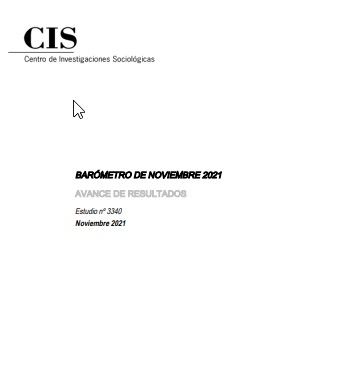Barómetro CIS noviembre 2021 (completo) Barómetro CIS noviembre 2021 (completo)