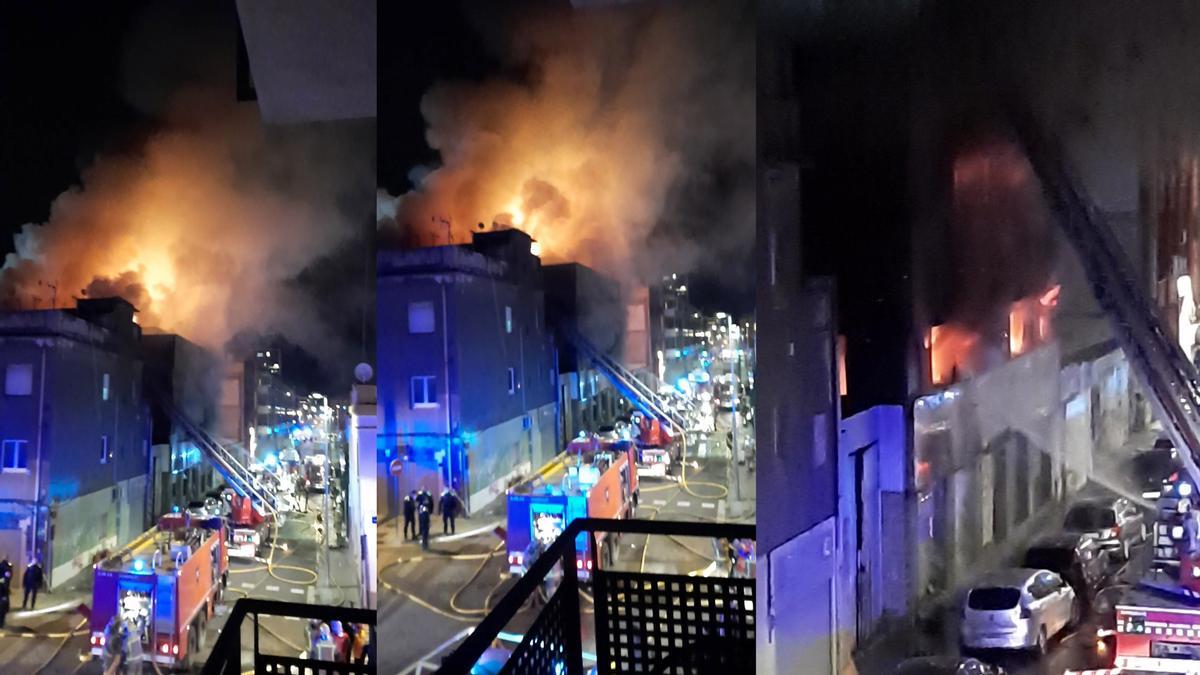 Incendio en una nave ocupada de Badalona. Incendio en una nave ocupada de Badalona.