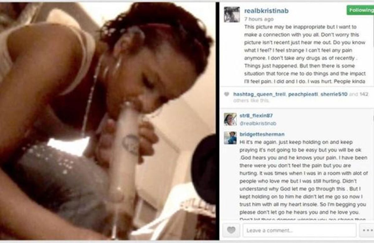 La imagen que Bobbi Kristina colgó en su cuenta de Instagram. La imagen que Bobbi Kristina colgó en su cuenta de Instagram.