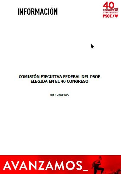 Biografías de los miembros de la nueva ejecutiva federal del PSOE (40º Congreso Federal)