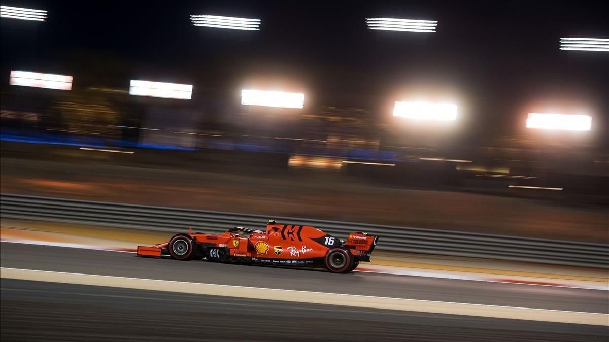 Charles Leclerc, durante su exhibición en Bahréin. Charles Leclerc, durante su exhibición en Bahréin.