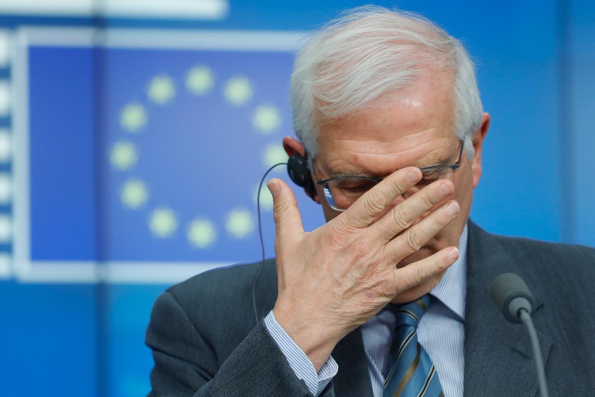 El jefe de la diplomacia europea, Josep Borrell, durante la rueda de prensa de este viernes.