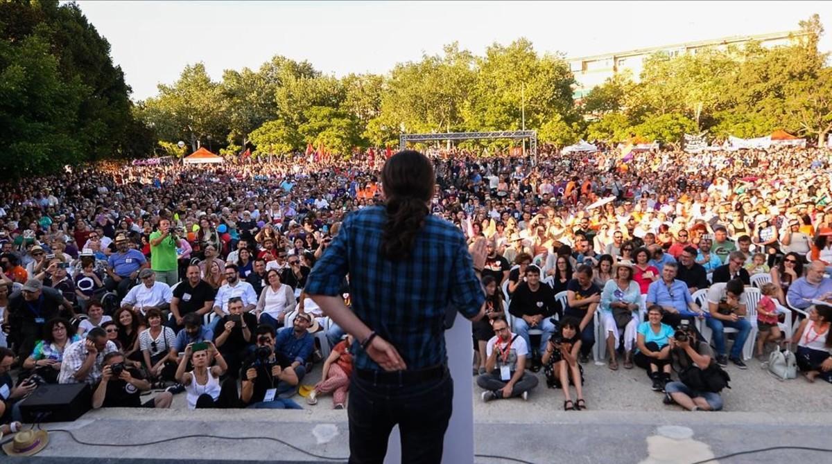 Pablo Iglesias durante un mitin en la campaña electoral del 26-J. Pablo Iglesias durante un mitin en la campaña electoral del 26-J.