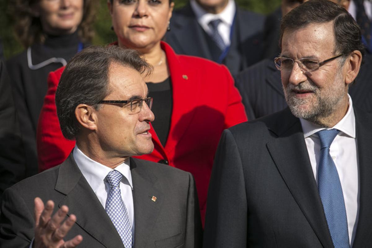 Mas y Rajoy, el 23 de octubre pasado, en un acto en Barcelona.