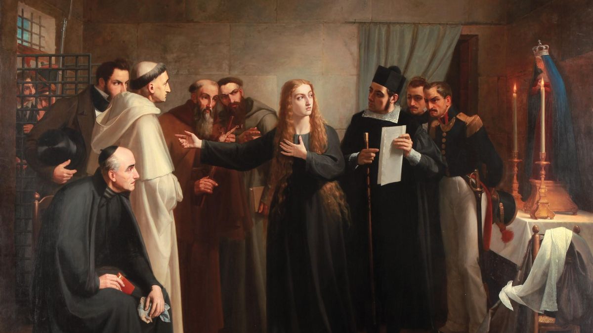 El momento antes de la ejecución de Mariana Pineda pintado por Juan Antonio Vera Calvo. El momento antes de la ejecución de Mariana Pineda pintado por Juan Antonio Vera Calvo.