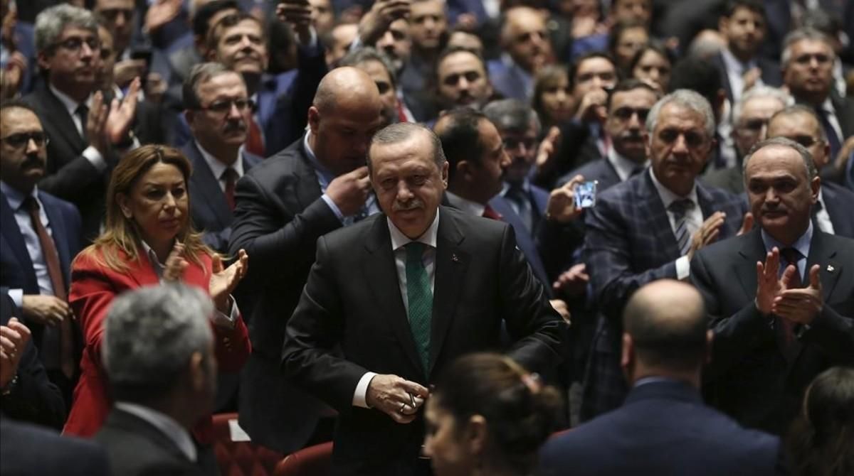 Erdogan, durante un acto del día del Doctor en Ankara, el 14 de marzo. Erdogan, durante un acto del día del Doctor en Ankara, el 14 de marzo.