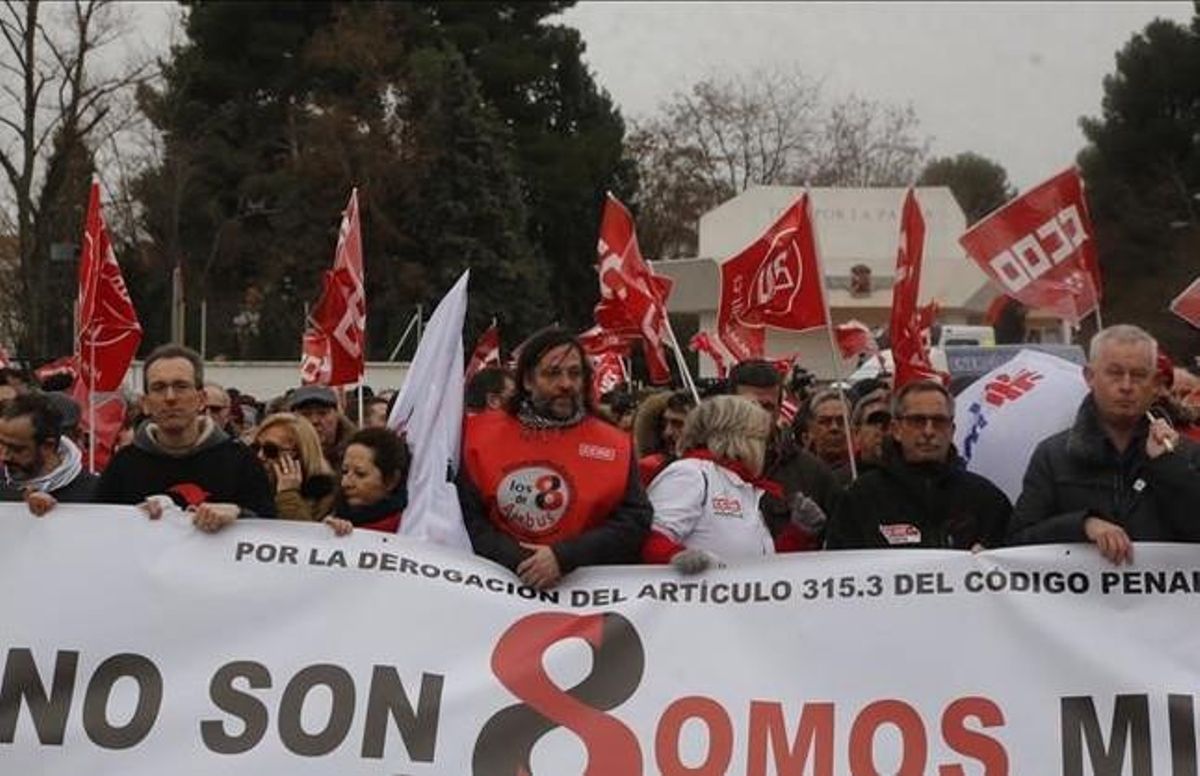 Manifestación de apoyo a los ocho sindicalistas de Airbus en Madrid. Manifestación de apoyo a los ocho sindicalistas de Airbus en Madrid.