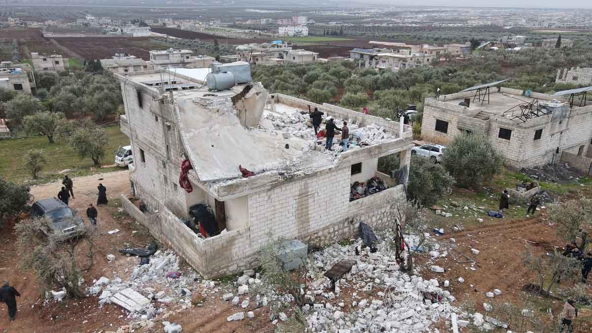 Casa atacada por Estados Unidos en Idlib (Siria).