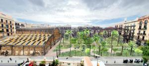 Proyecto de los vecinos para el Mercado de l’Abaceria de Gracia con zona verde 