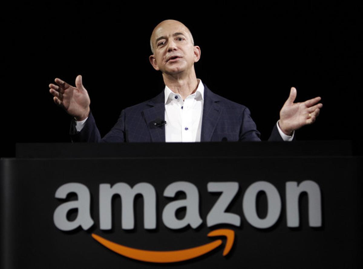 El consejero delegado de Amazon, Jeff Bezos, durante una conferencia, en Santa Monica (California).