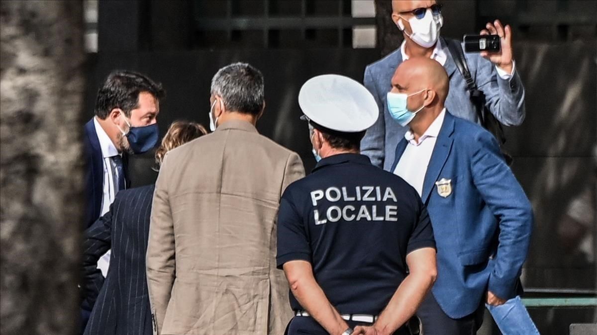 Salvini entra hoy en el tribunal de Catania, en Sicilia. Salvini entra hoy en el tribunal de Catania, en Sicilia.