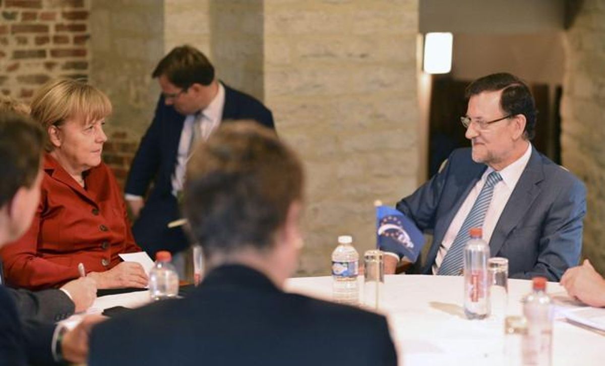 Mariano Rajoy, durante una reunión con Angela Merkel, el jueves en Bruselas. Mariano Rajoy, durante una reunión con Angela Merkel, el jueves en Bruselas.
