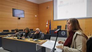 La Síndica de L’Hospitalet, Merche García, durante el Pleno del Consejo de Ciudad de 2023.