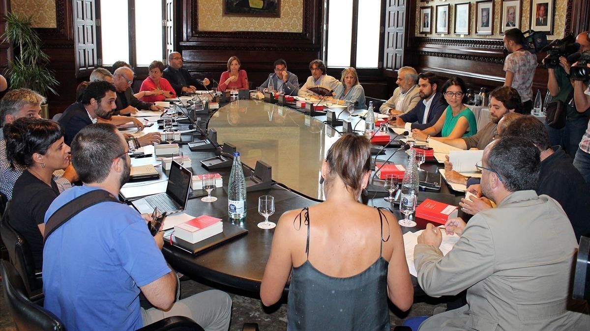 Reunión de la Junta de Portavoces en el Parlament. Reunión de la Junta de Portavoces en el Parlament.