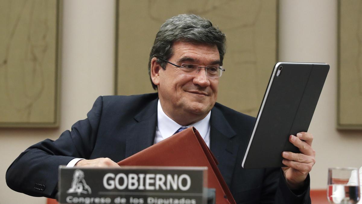 El ministro de Seguridad Social, José Luís Escrivá; en el Congreso de los Diputados.