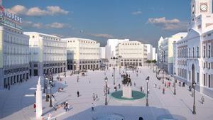 Simulación de cómo quedará la Puerta del Sol de Madrid tras su remodelación.