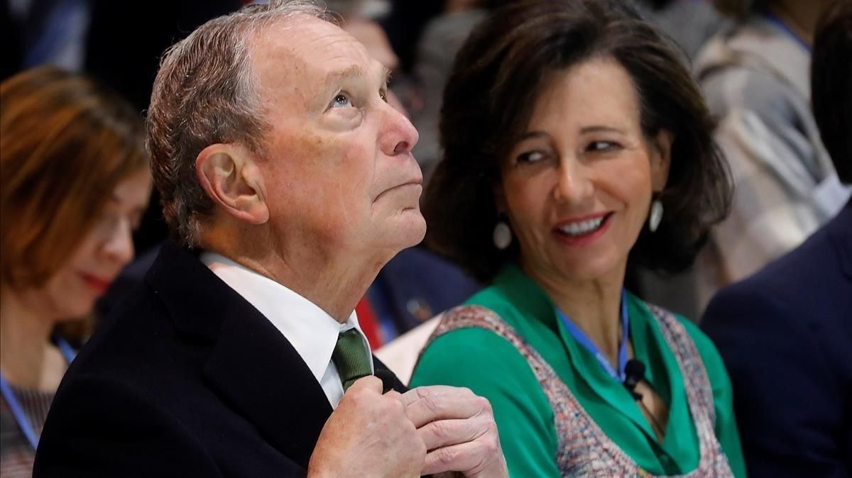 El presidente de Bloomberg, Michael Bloomberg, y la presidenta del Banco Santander, Ana Patricia Botín, este martes en Madrid El presidente de Bloomberg, Michael Bloomberg, y la presidenta del Banco Santander, Ana Patricia Botín, este martes en Madrid