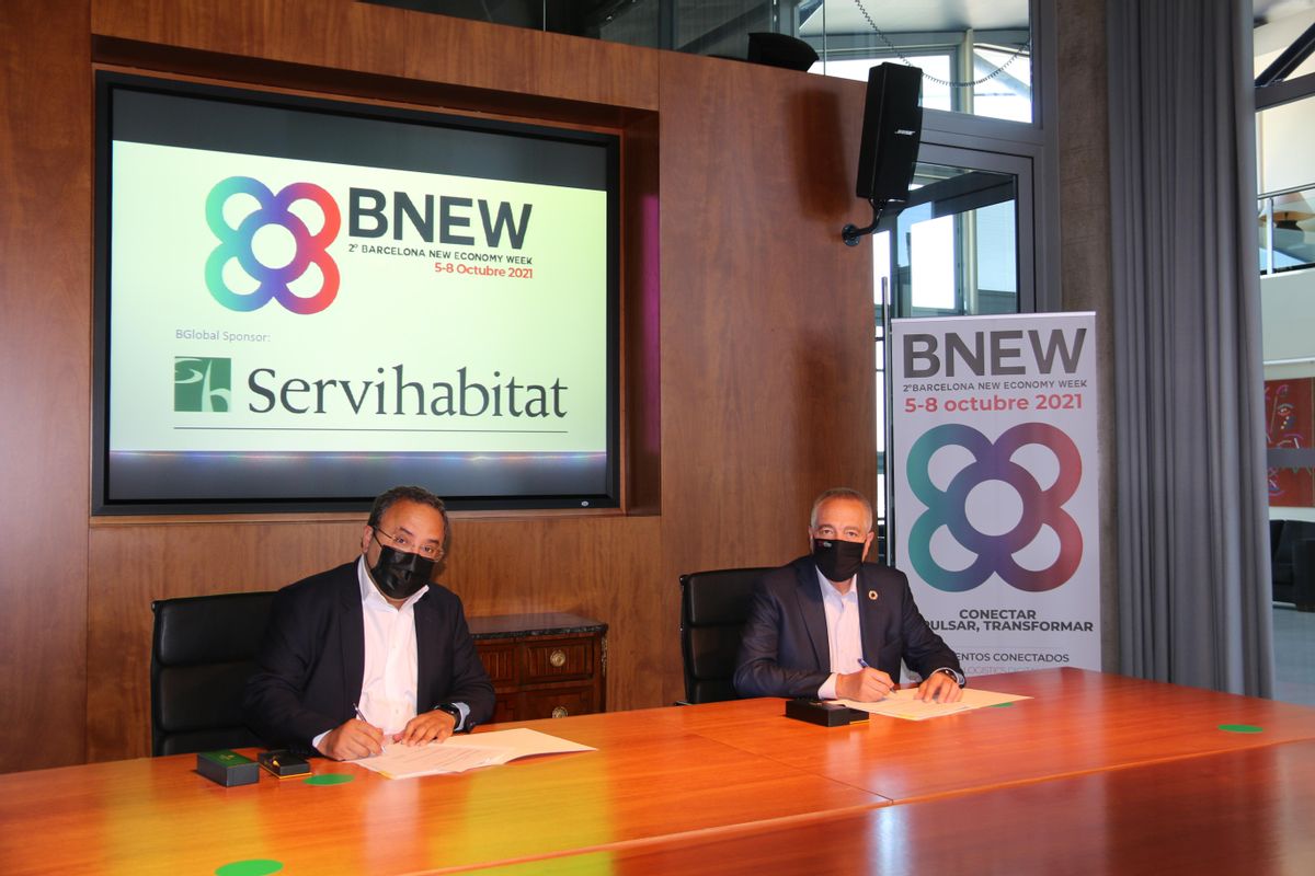 Firma del acuerdo entre BNEW y Servihabitat. Firma del acuerdo entre BNEW y Servihabitat.