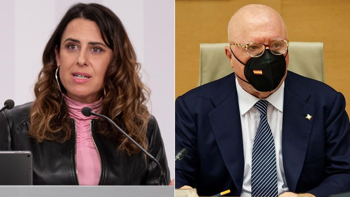 El Govern pide al Estado una comisión de investigación sobre el CNI y el 17-A. En las fotos, Patrícia Plaja y José Manuel Villarejo.