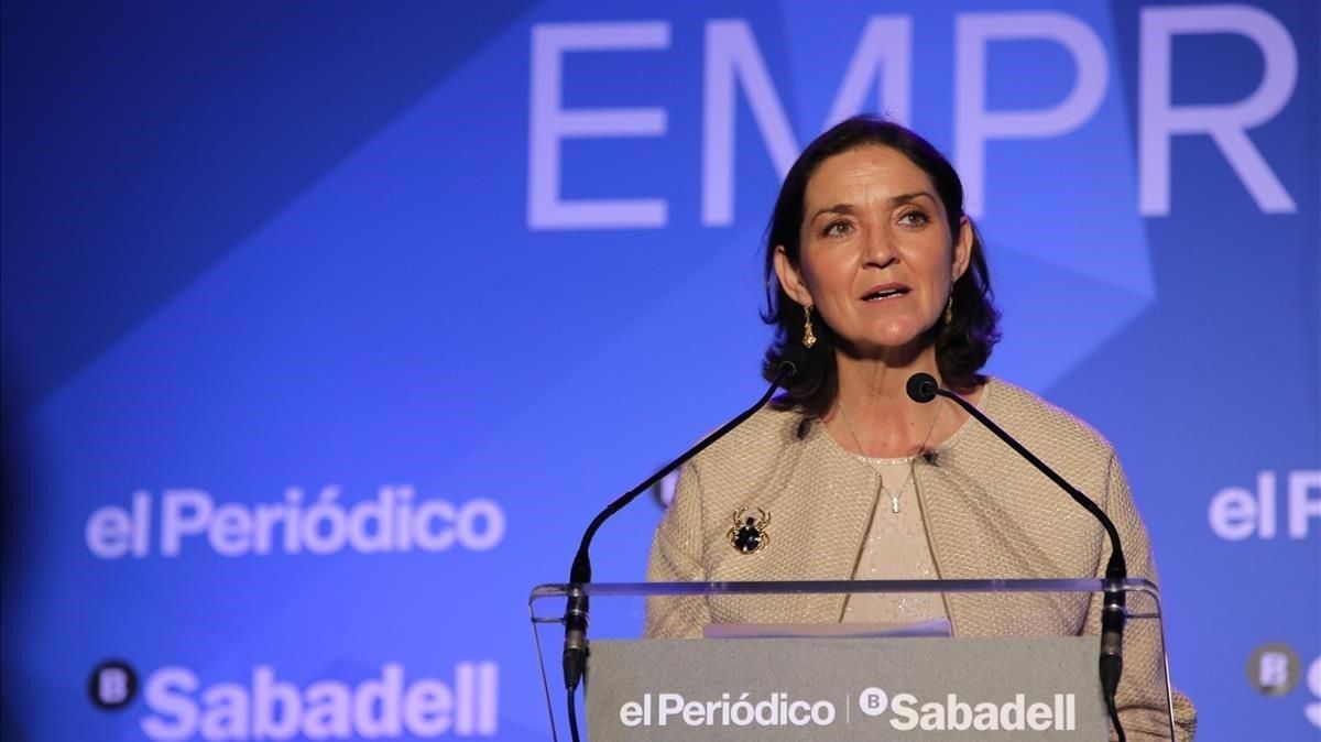 Reyes Maroto, durante su intervención en el acto Empresa del Año. Reyes Maroto, durante su intervención en el acto Empresa del Año.