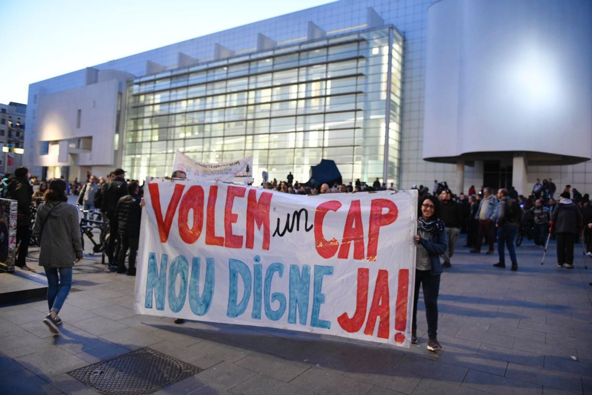 Vecinos del Raval protestan en defensa del CAP prometido, en abril del 2019. Vecinos del Raval protestan en defensa del CAP prometido, en abril del 2019.
