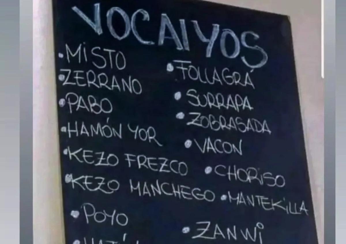 Tiene más faltas de ortografías que calorías: así es el menú de 'vocaiyos' de un restaurante