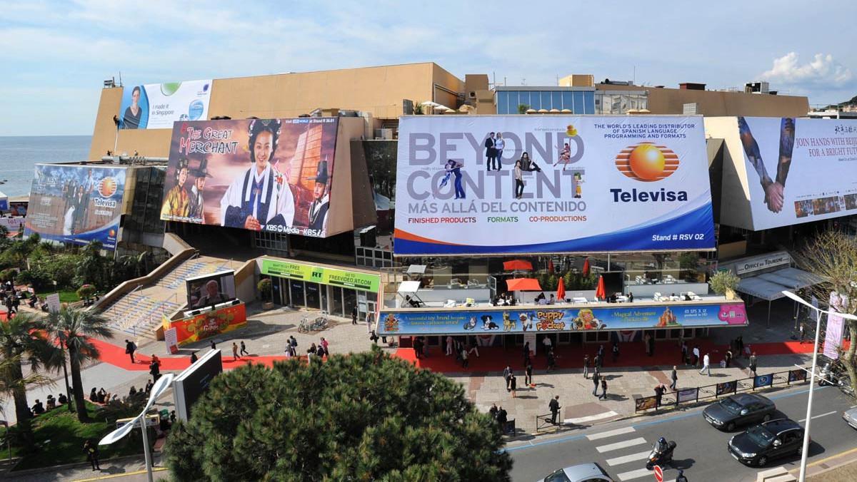 Imagen del Palacio de Festivales de Cannes, donde esta semana se está celebrando el Mercado Internacional de Televisión (Mipcom).    