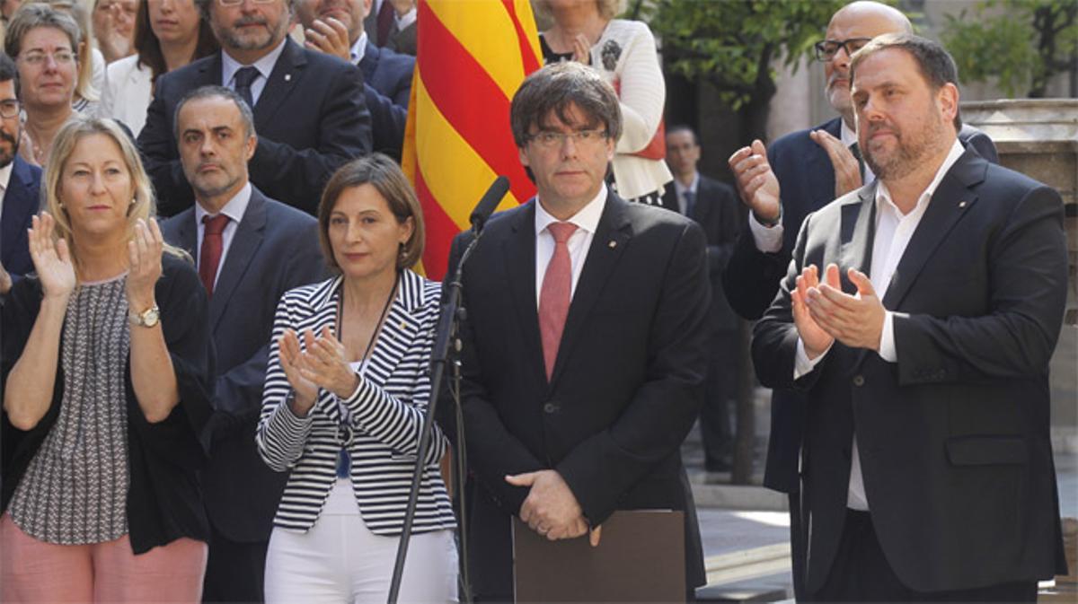 Declaración institucional de Puigdemont para anunciar la fecha y la pregunta del referéndum.