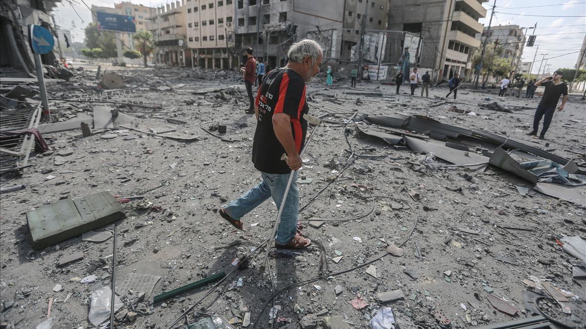 Uno de las zonas más afectadas por los bombardeos israelís en Gaza. 