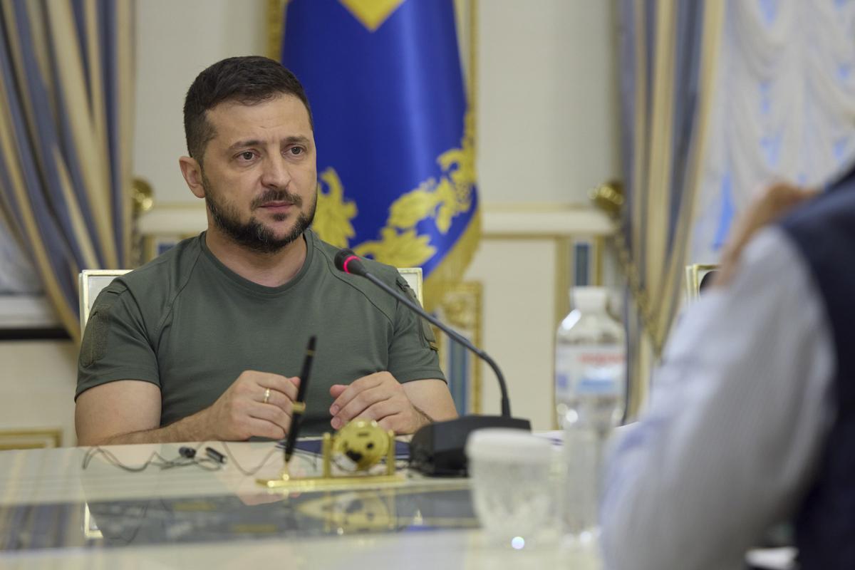 El presidente ucraniano, Volodímir Zelenski, en una comparecencia reciente en Kiev. El presidente ucraniano, Volodímir Zelenski, en una comparecencia reciente en Kiev.
